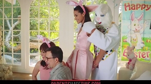 Teen fucks uncle dressed as Easter Bunny