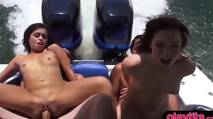 Fucking teen chicks on a moving jet ski? Yes, it's possible!